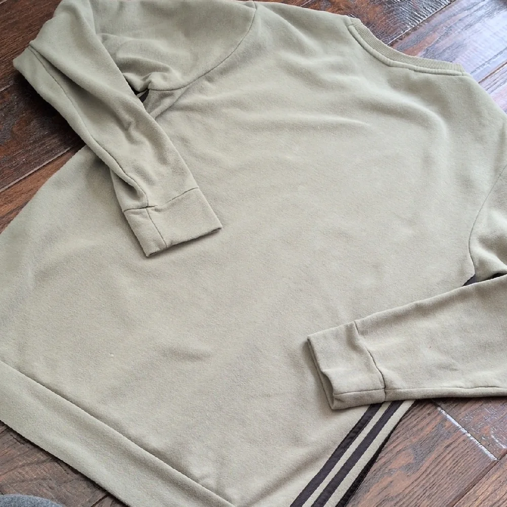 ADIDAS I Lightweight French Terry Olive Green Crewneck Sweatshirt, M